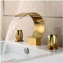 エレガントな滝 Sprinkle Elegant Waterfall ダブルハンドル バスルーム シンク蛇口 アークを描く Double Handle Bathroom Sink Faucet Arc