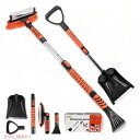 マロリー Mallory アイススクレーパーと伸縮スノーブラシ 雪かき 雪ほうき Ice Scraper and Extendable Snow Brush S...