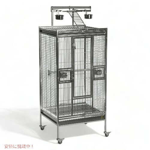 Play top Bird Cage ステンレス プレイトップ バードケージ ステンレススチール 中型 Stainless Steel Medium