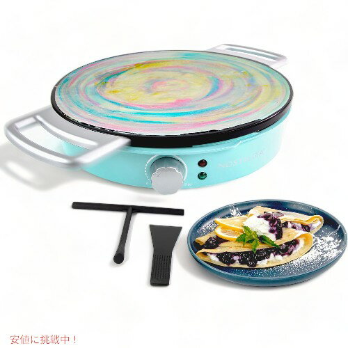 ノスタルジア Nostalgia 12インチ 回転クレープメーカー パンケーキ朝食用 12-Inch Spinning Crepe Maker