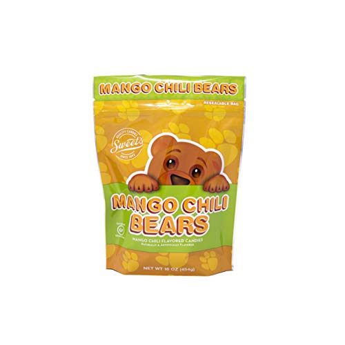 Mango Chili Bears Candy, Gummy Bear Bag, 16ozs …