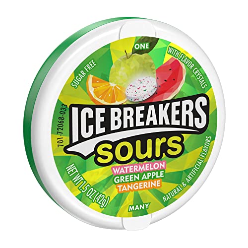 ICE BREAKERS Sours Watermelon, Green Apple and Tangerin c