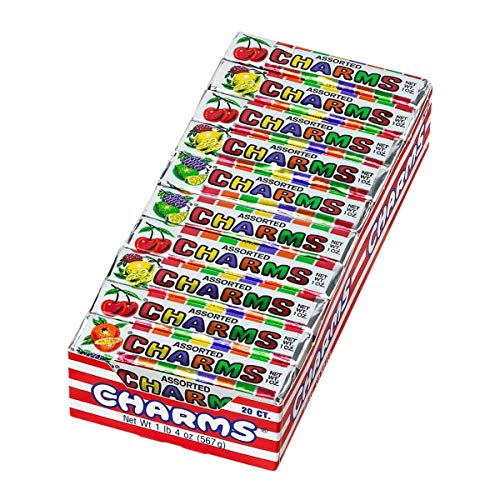 Charms Squares, Assorted Fruit Flavors, Box of 20 Packs c