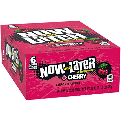 Now & Later Original Taffy Chews Candy, Cherry, 