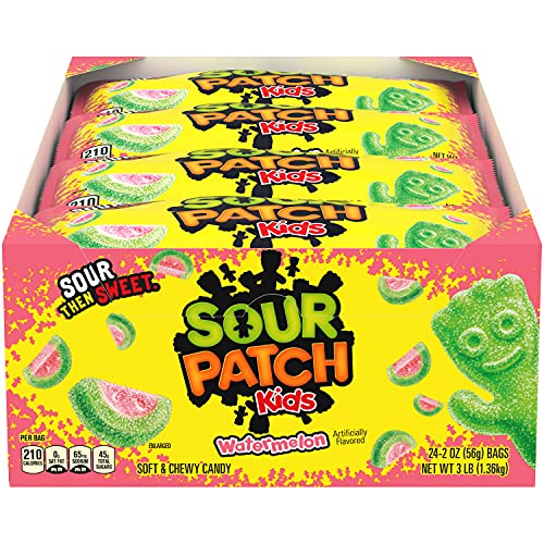 SOUR PATCH KIDS Watermelon Soft & Chewy Candy サワーパッチ ウォーターメロン味 56g 24個入り