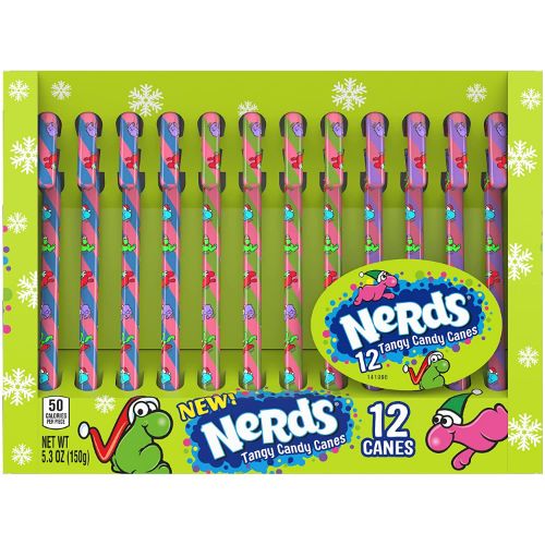 ナーズ Nerds ホリデー キャンディーケーン、クリスマスの靴下の中にも 12個入り