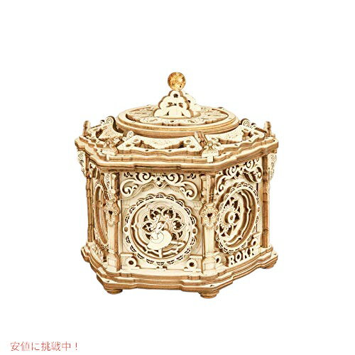 ROKR 3D 木製パズル オルゴール (シークレットガーデン) - 大人向けモデルキット スピニング ミュージカル ジュエリー ボックス ヴィンテージ 記念品...