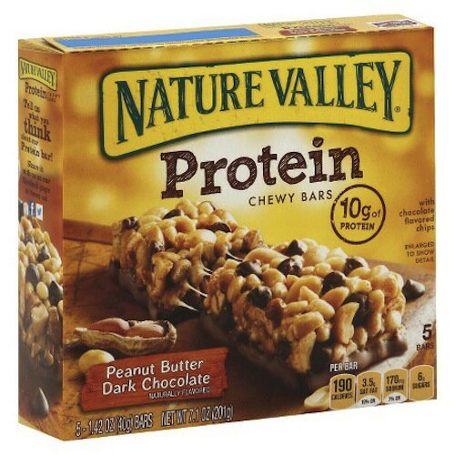 ネイチャーバレー プロテインバー ピーナッツバター ダークチョコレート 5本入り Nature Valley Peanut Butter Dark Chocolate Protein Bars