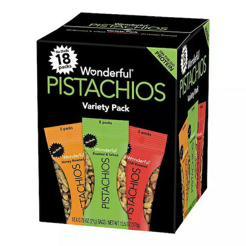 _tsX^`I 3 oGeBpbN kȂ 21g x 18ܓ Wonderful Pistachios No Shells Variety Pack