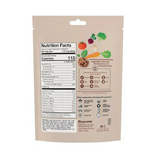 MadeGood グラノーラミニ チョコレートチップ 100g / 3.5oz オーガニック ビー Chocolate Chip Granola Minis founder-10025987 Founder サンプル画像2