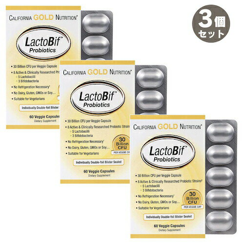 3ĥåȡCalifornia Gold Nutrition LactoBif ץХƥ 300 ʪץ 60 ե˥ɥ˥塼ȥꥷ