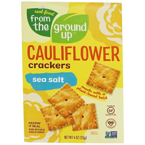 [6箱セット] From the Ground Up Cauliflower Crackers Sea Salt - 4oz/ フロムザグラウンドアップ カリフラワー クラッカー [シーソルト] 113g 2