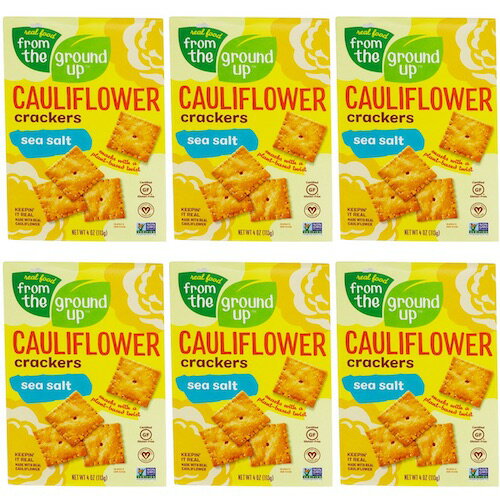 [6箱セット] From the Ground Up Cauliflower Crackers Sea Salt - 4oz/ フロムザグラウンドアップ カリフラワー クラッカー [シーソルト] 113g 1