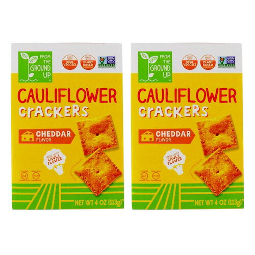 [2袋セット] From the Ground Up Cauliflower Crackers Cheddar - 4 oz. / フロムザグラウンドアップ カリフラワー クラッカー [チェダー] 113g