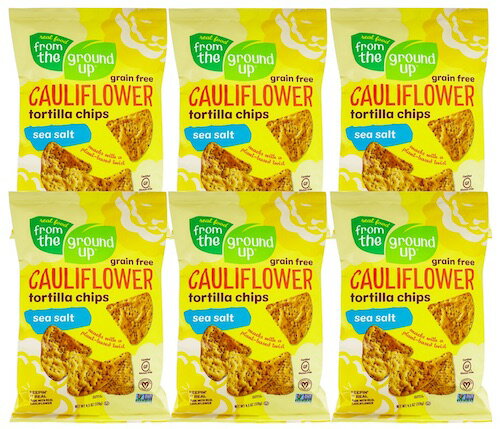 [6袋セット] From the Ground Up Cauliflower Tortilla Chips Sea Salt - 4.5oz/ カリフラワー トルティーヤチップス [シーソルト] 128g