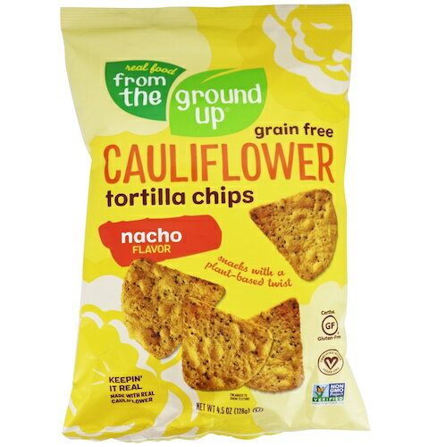 From the Ground Up Cauliflower Tortilla Chips Nacho - 4.5 oz. / tUOEhAbv Jt[ geB[`bvX [i`] 128g