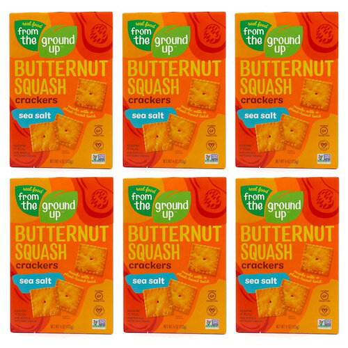 [6箱セット] From the Ground Up Butternut Squash Crackers Sea Salt - 4oz/ バターナッツスクアッシュ クラッカー [シーソルト] 113g