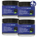 【4個】アクティブワオ Active Wow 活性炭 歯磨き粉 ホワイトニング チャコールパウダー スペアミント 20g アクティブ ワオ 歯 ホワイトニング 歯のホワイトニング ホワイトニングパウダー Activated Charcoal Teeth Whitening Powder, Spearmint