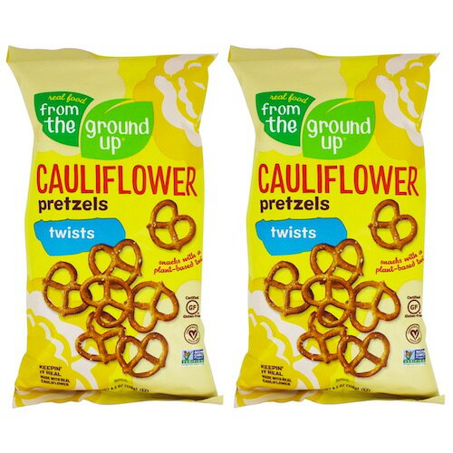 [2袋セット] From the Ground Up Cauliflower Pretzel Twists - 4.5oz/ フロムザグラウンドアップ カリフラワー プレッツェル ツイスト 128g