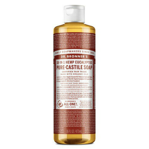 ドクターブロナー マジックソープ ユーカリプタス 473ml Dr. Bronner's Pure Castile Soap 16oz