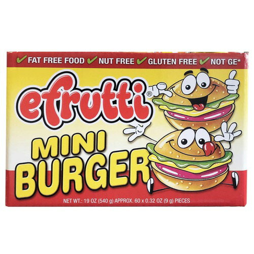 E.Frutti AJَq O~ ~jno[K[ 540g 60 Gummi Mini Burger 60-count