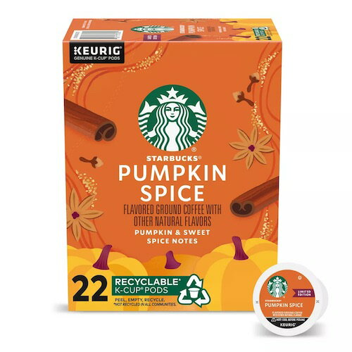 キューリグ Kカップ 秋限定 スターバックス パンプキンスパイス 22個 Keurig Starbucks Coffee K-Cups Pumpkin Spice