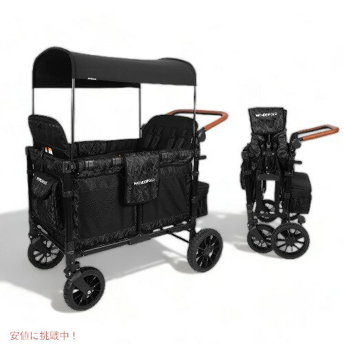 WONDERFOLD ե ٥ҡ 4;٥ӡ 若 ꡼ȥ֥å W4LUX-BLKCMW4 Luxe Quad Stroller Wagon