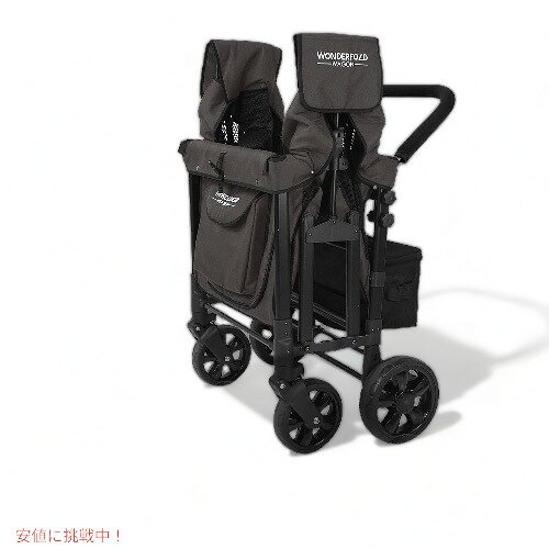 FounderのWONDERFOLD ワンダーフォールド ベヒー用品 4人乗りベビーカー ワゴン ブラック W4OG-BLK W4 Original Quad Stroller Wagon｜アングル3