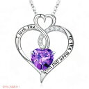 925 スターリングシルバー ラブハート 誕生石 ネックレス 02-Feb-Natural Amethyst 2月の誕生石(4)
