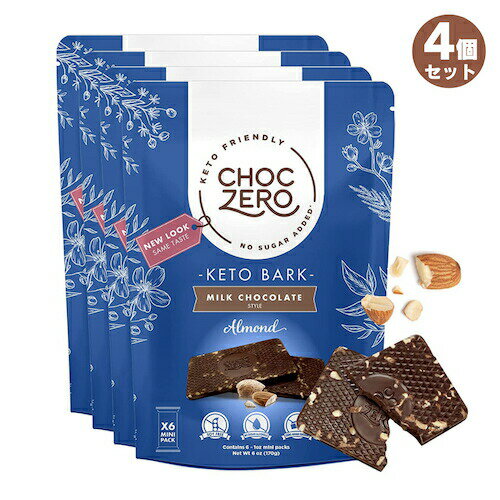 y4zChocZero Milk Chocolate Almond Keto Bark 6oz / `N[ ~N`R[g A[h Pgo[N 170gi6jx 4