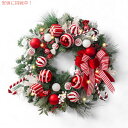 Valery Madelyn クリスマスリース ライト付き 30インチ 約76cm クリスマス リース 飾り Pre-Lit Christmas Wreath