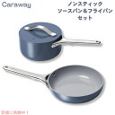 【2点セット】Caraway キャラウェイ ノンスティック セラミック Mini Fry Pan & Mini Sauce Pan Navyミニソースパン+ミニ...