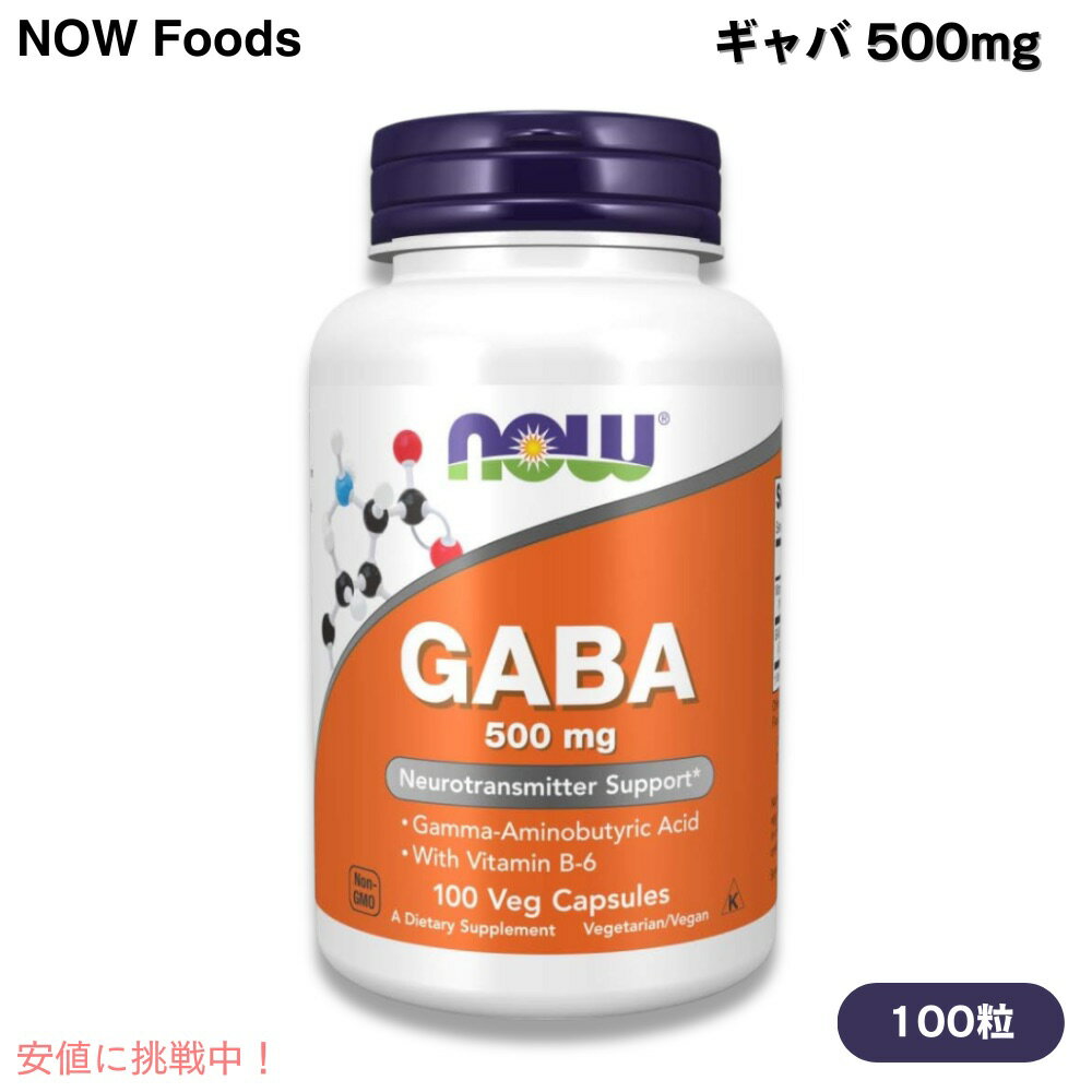 NOW Foods ナウフーズ ギャバ 500mg 100粒 ベジカプセル #0087 ガンマアミノ酪酸 GABA 500mg 100 Veg Capsules