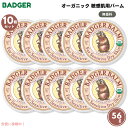【10個セット】Badger バジャー オーガニック 敏感肌用 バーム 無香料 56g(2oz) Unscented Dry Skin, Sensitive Skin Balm
