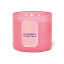 Bath and Body Works 3-Wick Candle STRAWBERRY POUND CAKE 14.5 oz / 411 g / バスアンドボ...