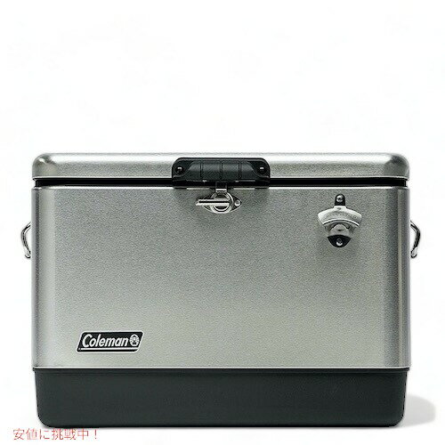 Coleman Reunion 54 Quart Ice Steel Belt Matte Cooler, Stainless Steel / コールマン リユニオン 54QT アイスチェスト スチールベルト クーラー  クーラーボックス アウトドア キャンプ