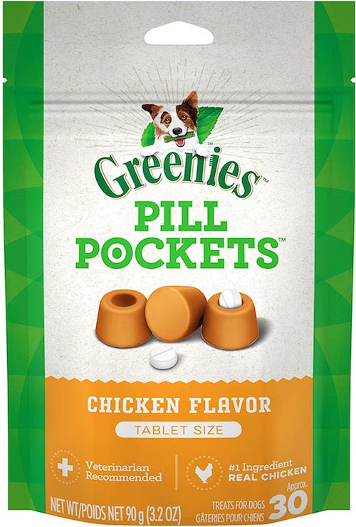 Greenies Pill Pockets for Dogs Chicken Tablet Size 3.2oz / グリニーズ ピルポケット 犬用 投薬補助のオヤツ [タブレットサイズ ・チキン味] 90g（約30個入り） 薬が苦手なワンちゃんに
