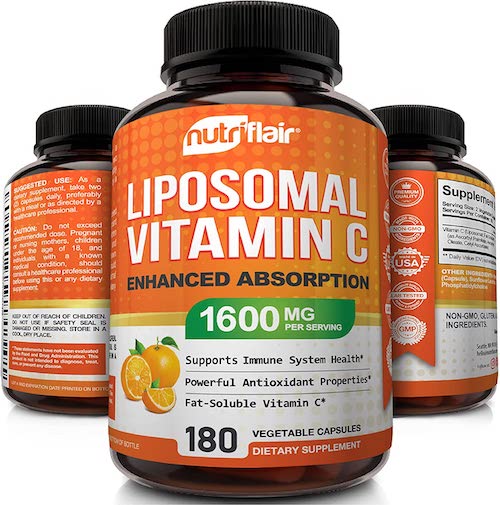 NutriFlair Liposomal Vitamin C 1600mg, 180 Capsules / ˥塼ȥե쥢 ݥ ...