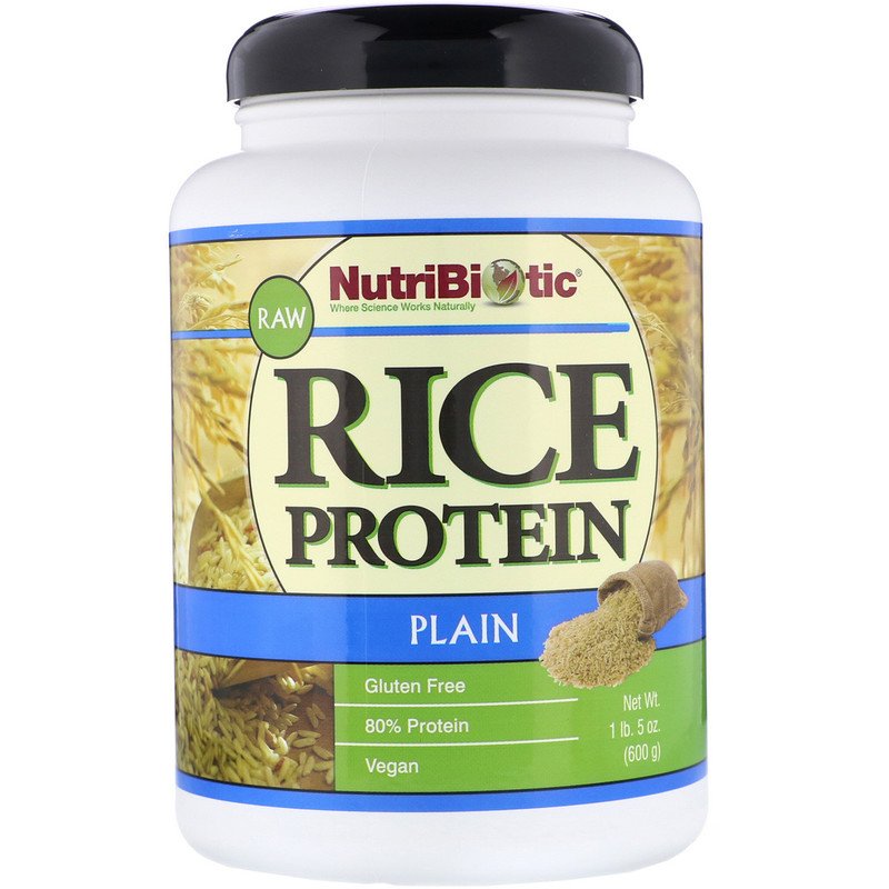 NutriBiotic, Raw Rice Protein, Plain , 1 lb. 5 oz (600 g) ニュートリバイオティック 生ライスプロテイン パウダータイプ [プレーン] 1