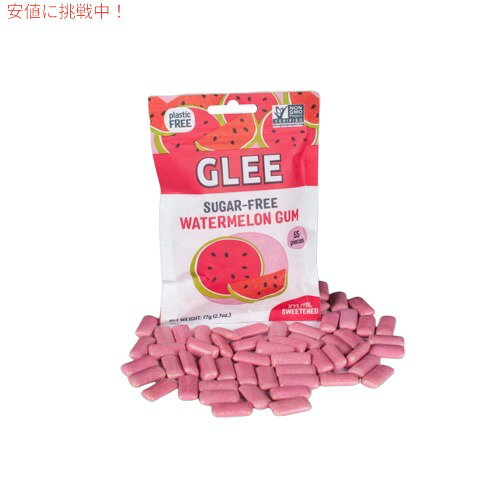 Glee Gum Sugar-Free Gum Pouch, Wild Watermelon, 55 Count / グリーガム シュガーフリー ガム [ワイル...