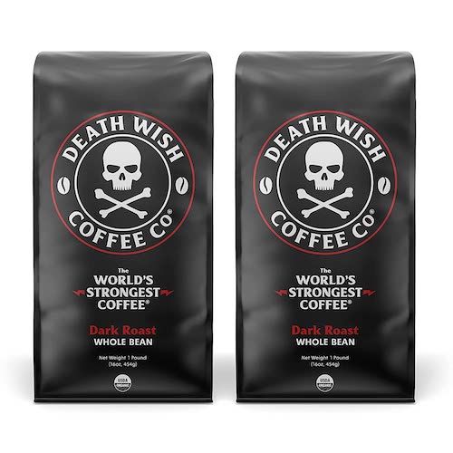 y2܃ZbgzDEATH WISH COFFEE Ground Coffee Dark Roast [16 oz.] The World's Strongest Coffee / fXEBbVR[q[ EXgOȃR[q[ ҂ [_[N[Xg] I[KjbN 454g@y^Cvz