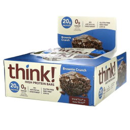 ThinkThin, High Protein Bar, Brownie Crunch, シンクシン ハイプロテインバー ブラウニークランチ 10本セット