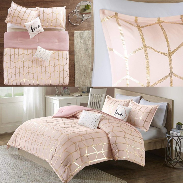 5点set寝具セット シーツ カバー クイーン Blush/Gold Founderがお届け!