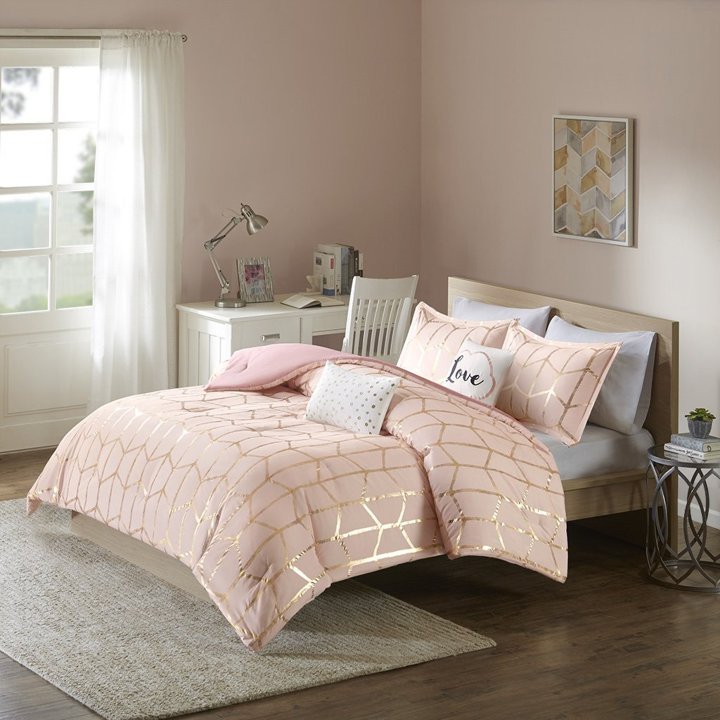 Founderの4点set寝具セット シーツ カバー ツインサイズ Blush/Gold　アメリカ輸入家具　アメリカ雑貨　高級感　アメリカン　ベ Founderがお届け!｜アングル3