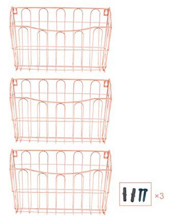 ハンギングファイルオーガナイザー 壁掛け 3ポケット Rose Gold Founderがお届け!