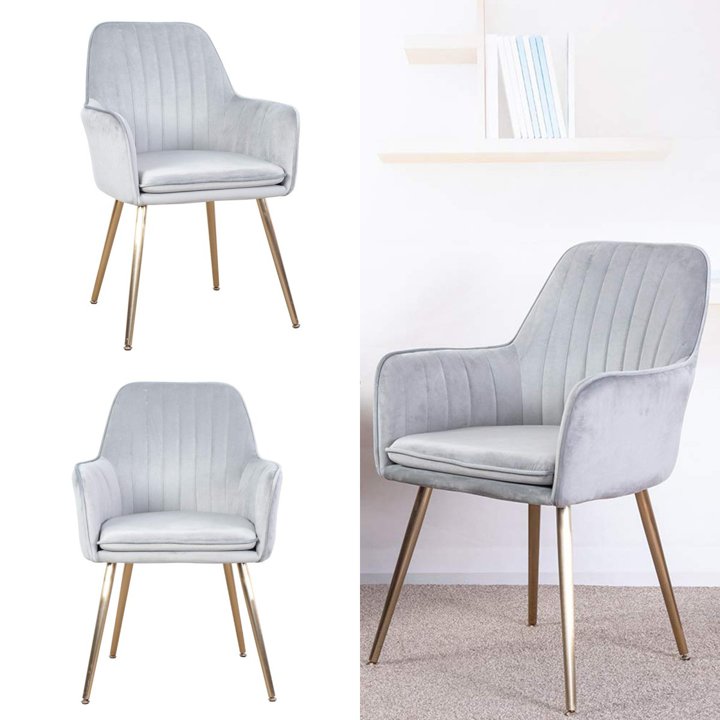 ダイニングチェア アームチェア ベルベット生地 Grayアメリカ輸入家具　アメリカ輸入雑貨 Founderがお届け!
