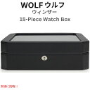 WOLF Et Windsor EBU[ 15 s[X EHb` Rp[gg {bNX Features 15 Watch Compartments - Black [4585029]