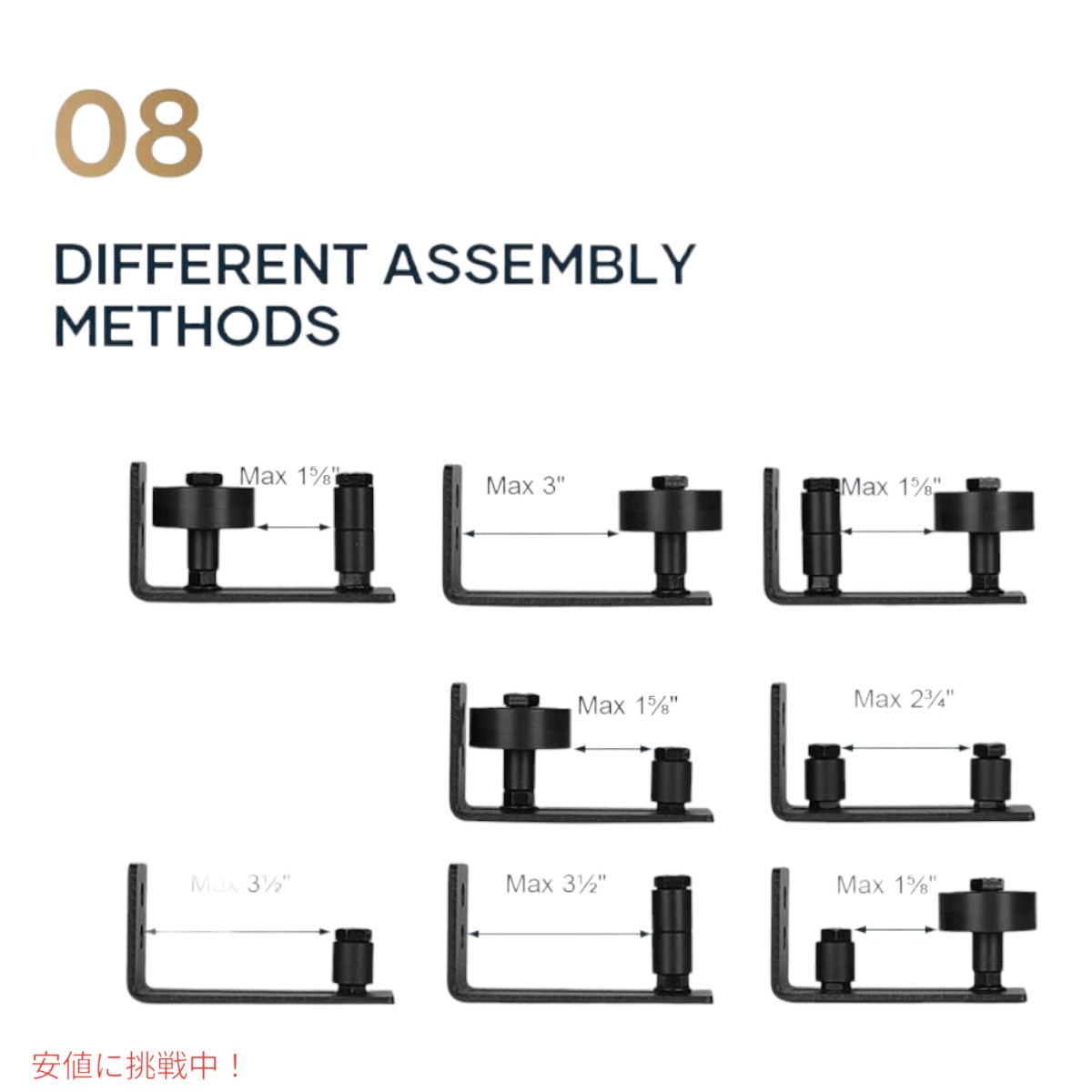 【4個セット】 EaseLife スライディングバーンドア用調整式フロアガイド EaseLife Adjustable Floor Guide for Sliding Barn Door [2]