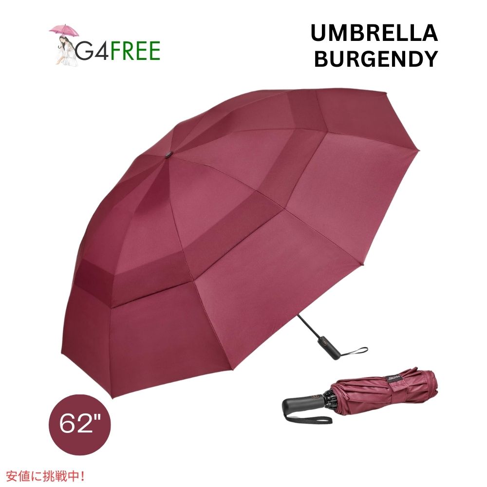 楽天FounderG4Free 自動開閉 ゴルフ傘 62インチ バーゲンディ G4Free Automatic Golf Umbrella 62 inches-Burgendy