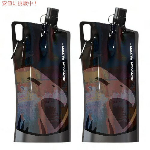 サバイバーフィルター ブラック折りたたみ式ウォーターボトル Survivor Filter Black Collapsible Wate..